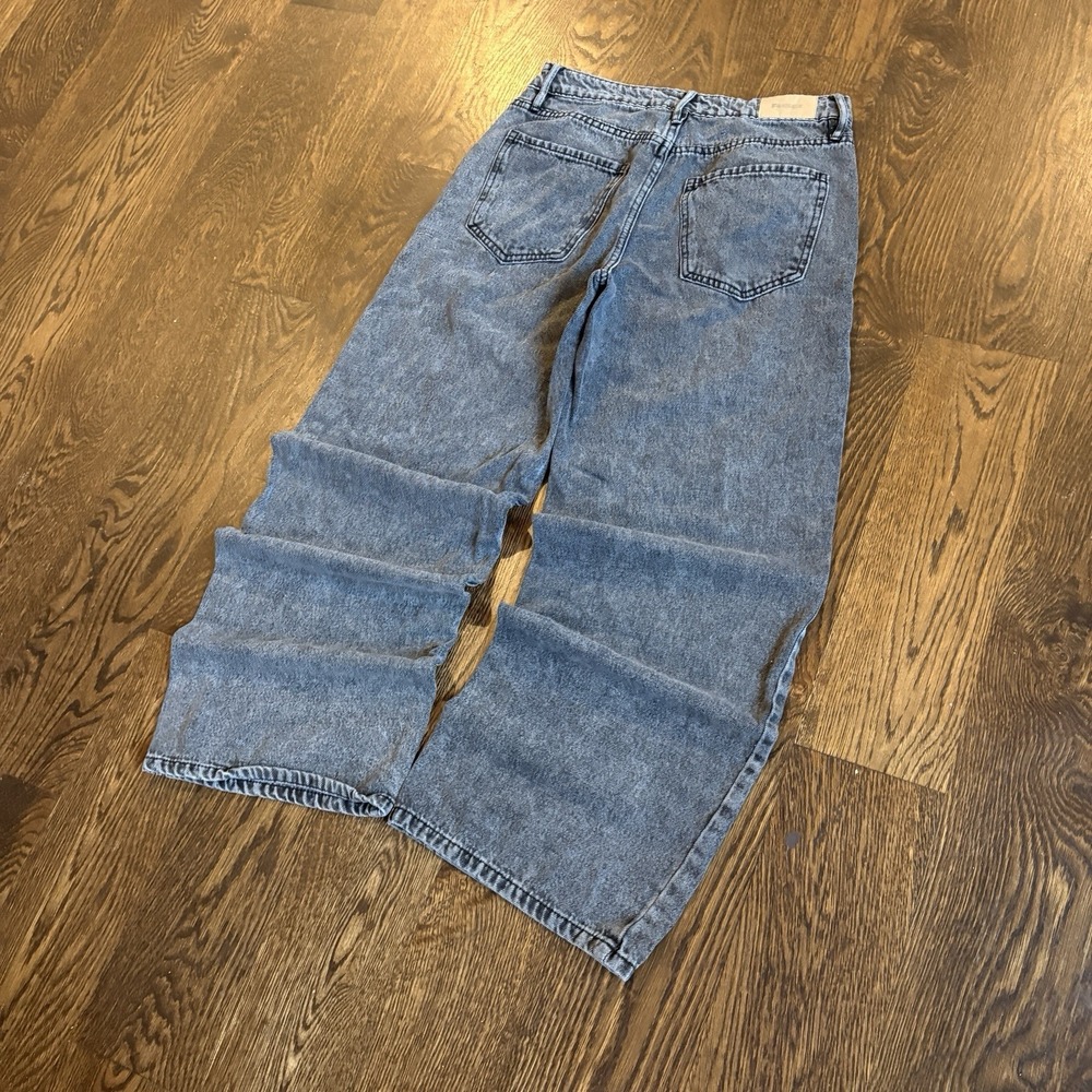RSQ Baggy Jeans Womens 27 Black Acid Wash Denim Wide Leg Skate Y2K Grunge Baggy